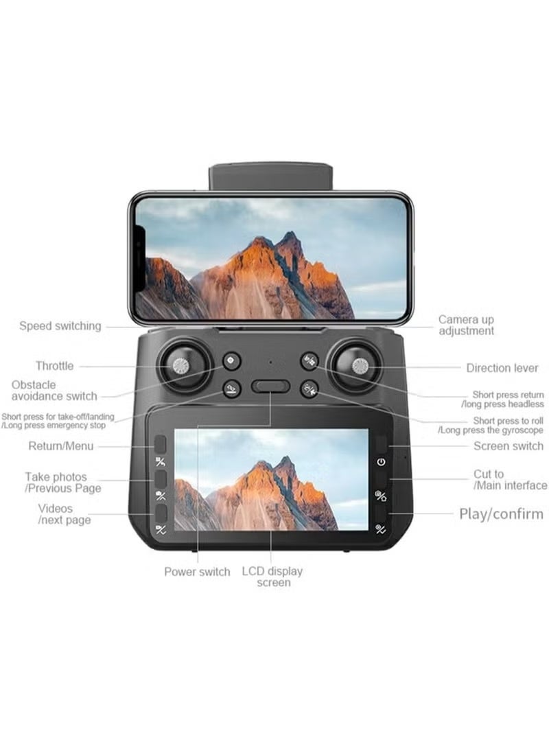 ELTRAZONE Z3 Brushless Quadcopter Dual Camera 8K HD FPV Drone with 4.3-Inch LCD Remote, Optical Flow Positioning, Obstacle Avoidance, 13-Min Flight, Foldable Design (White) - Image 4